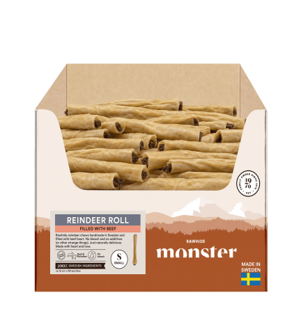 Monster Rawhide Reindeer Filled Beef S Bulk 100 pcs