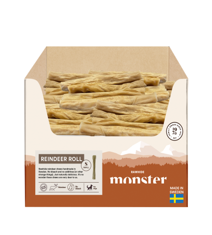 Monster Rawhide Reindeer Roll Small Bulk 100 pcs