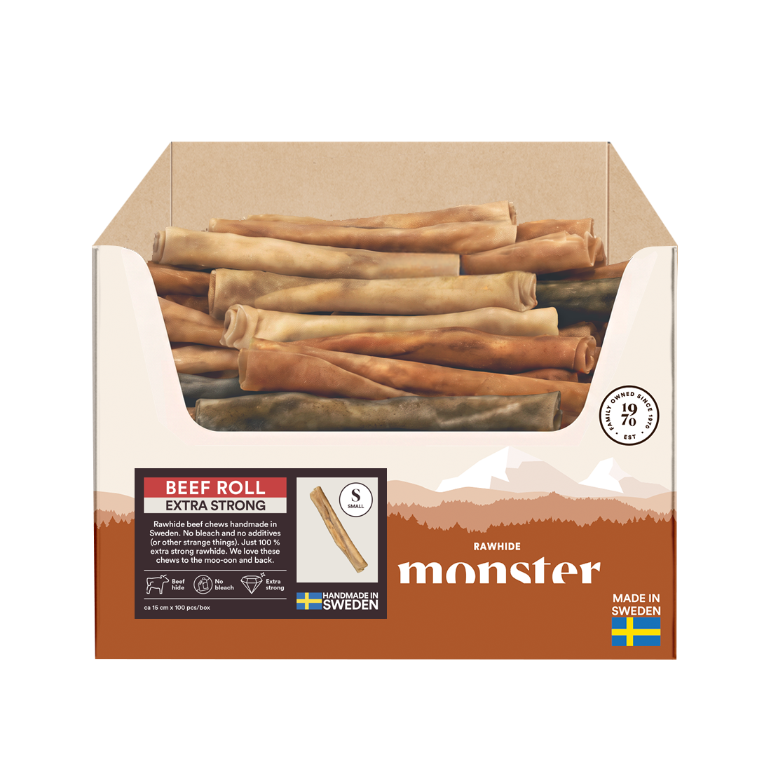Monster Rawhide Beef Wrap Medium Bulk 30 pcs